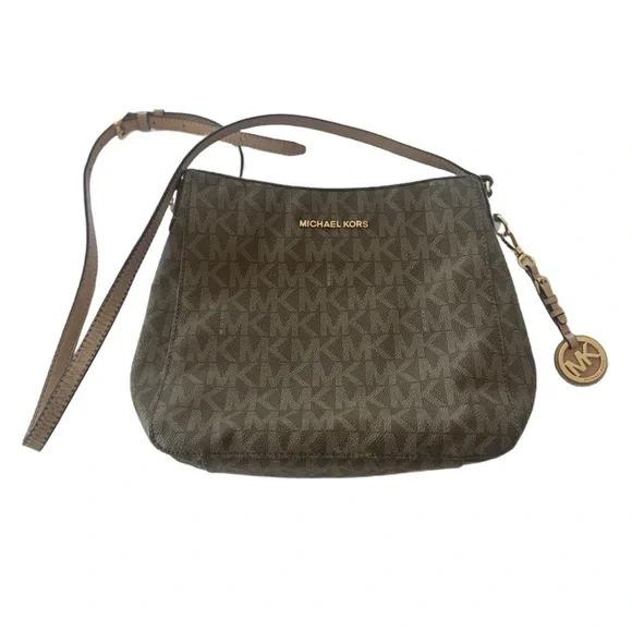 New Michael Kors Purse Jet Set Travel Messenger Signature Crossbody Handbag - Picture 1 of 12